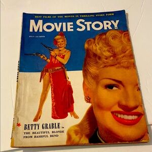 Vintage Movie Story Magazine with Betty Grable Cover